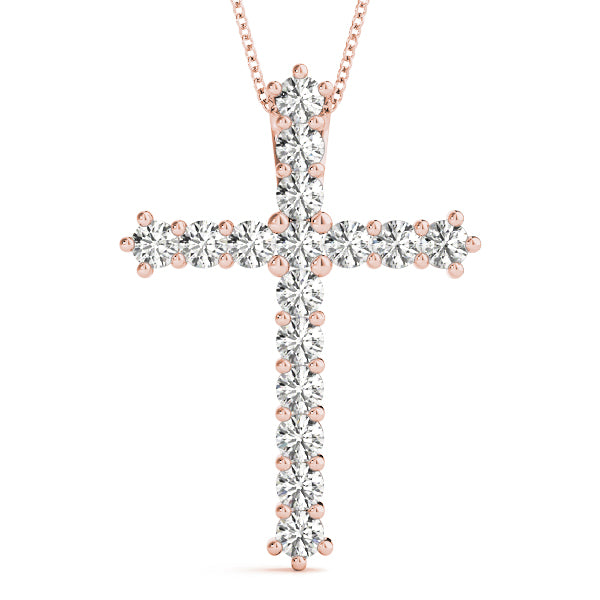 14k gold diamond cross pendant with lab-grown diamonds set in a radiant cross design, symbolizing unity and spiritual devotion.