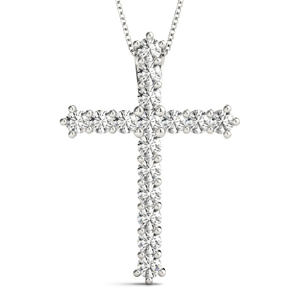 14k gold diamond cross pendant with lab-grown diamonds set in a radiant cross design, symbolizing unity and spiritual devotion.