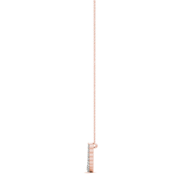 14k gold necklace with a graduated curve of lab-grown diamonds forming an elegant silhouette.