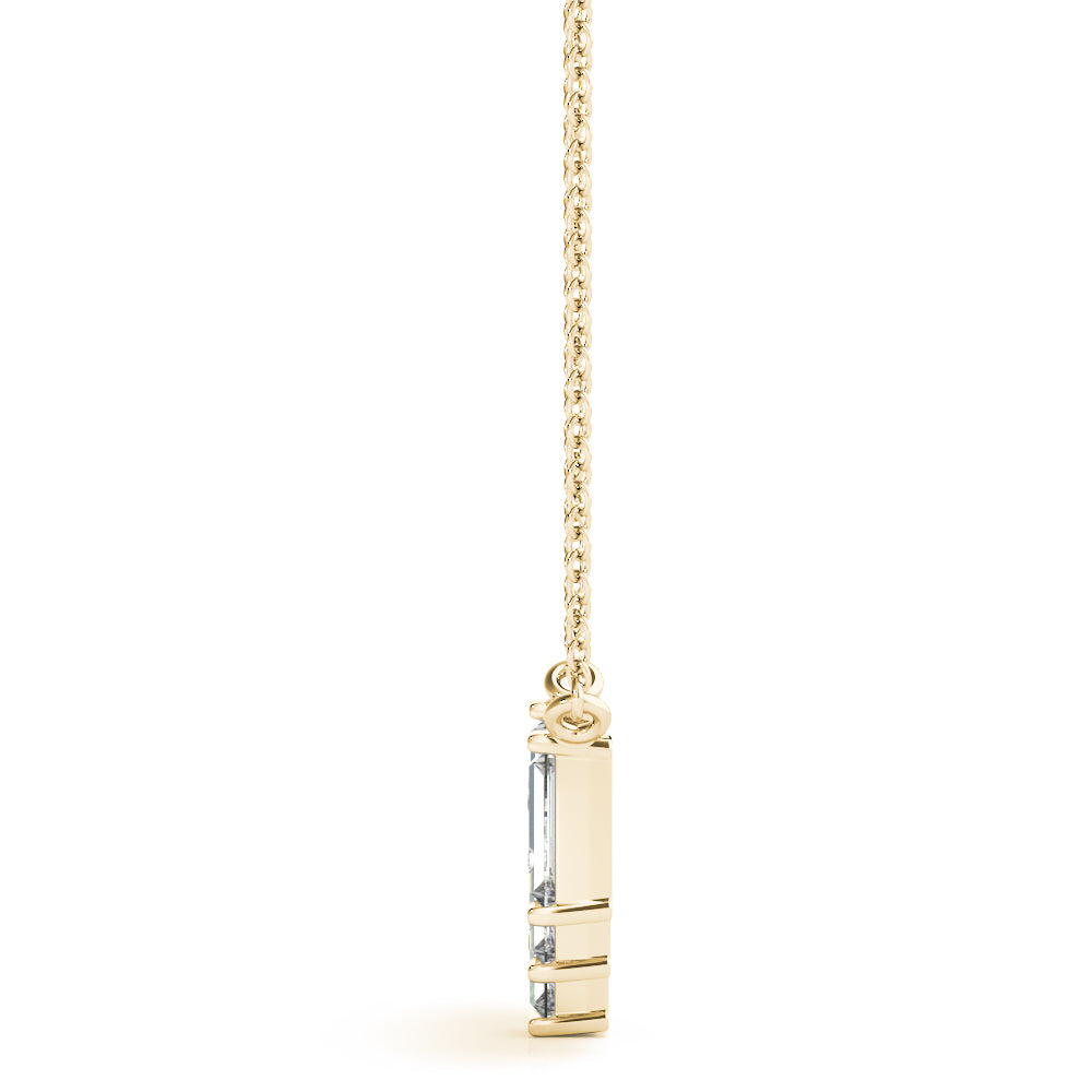 14k white gold Nature's Harmony diamond necklace with emerald-cut lab-grown diamonds arranged in a graceful wave, inspired by the Tree of Life.