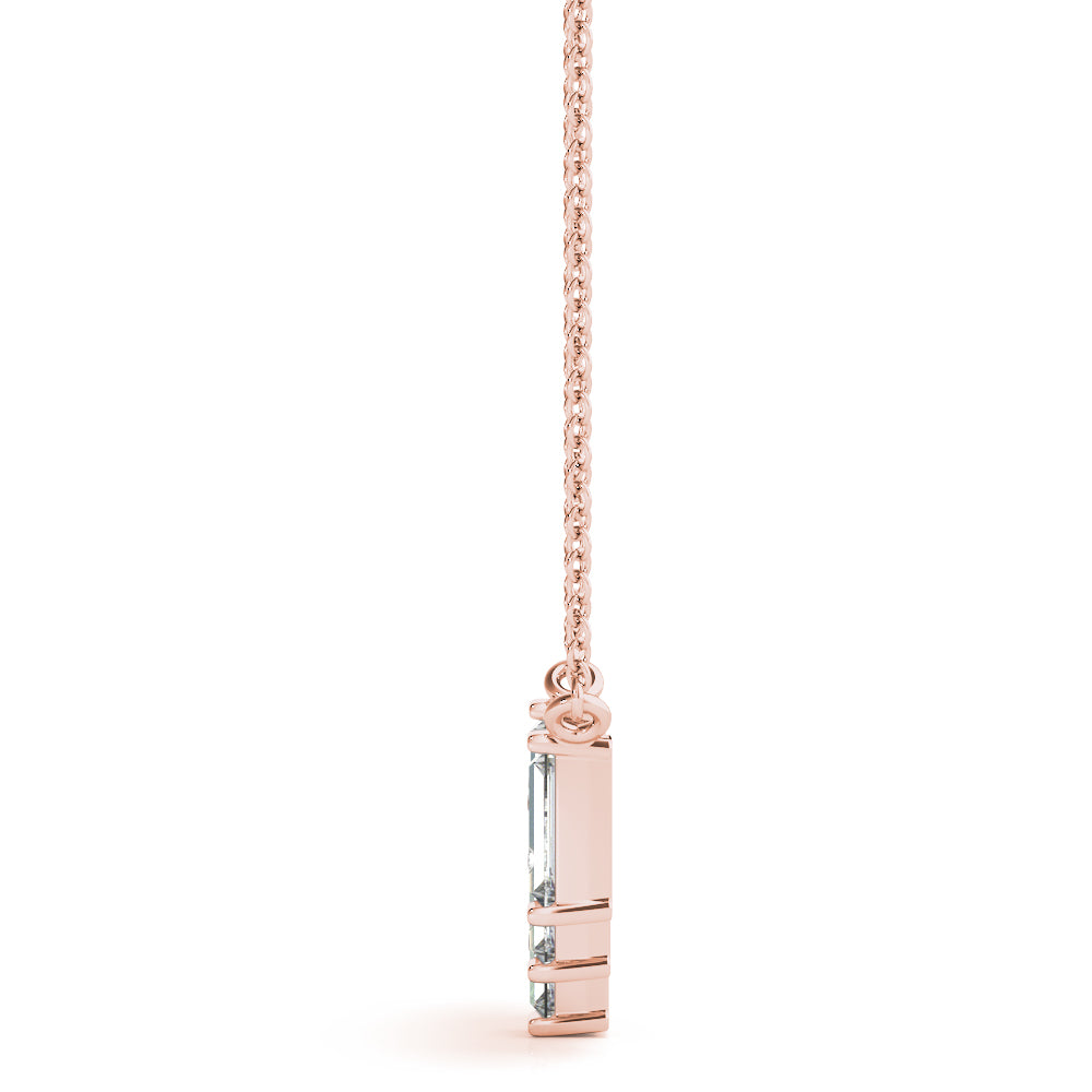 14k white gold Nature's Harmony diamond necklace with emerald-cut lab-grown diamonds arranged in a graceful wave, inspired by the Tree of Life.