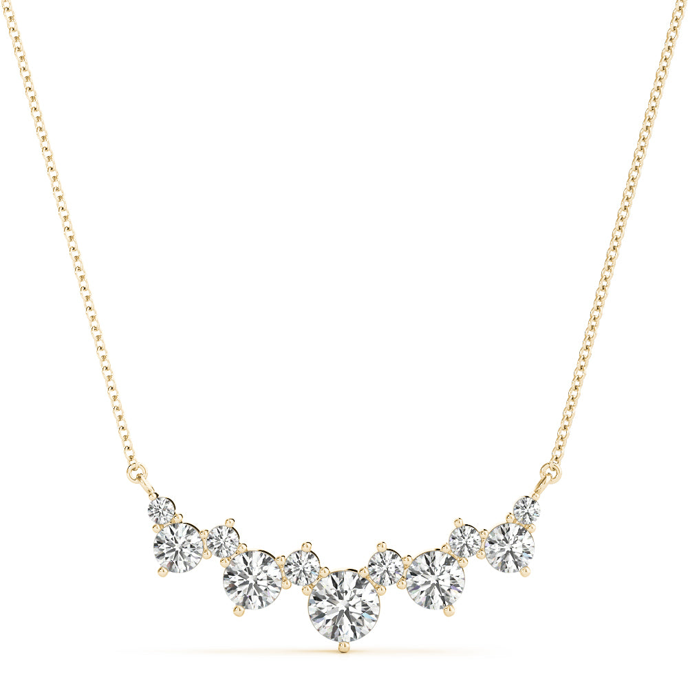 14k white gold Equilibrium necklace with lab-grown diamonds, featuring five bold Lovinity diamonds and six delicate ones for a perfect balance of elegance.