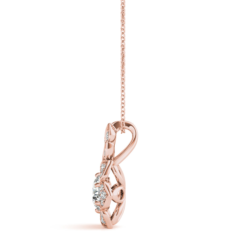 14k gold pendant from the Tree of Life Collection featuring a central Lovinity diamond surrounded by intricate diamond petals.