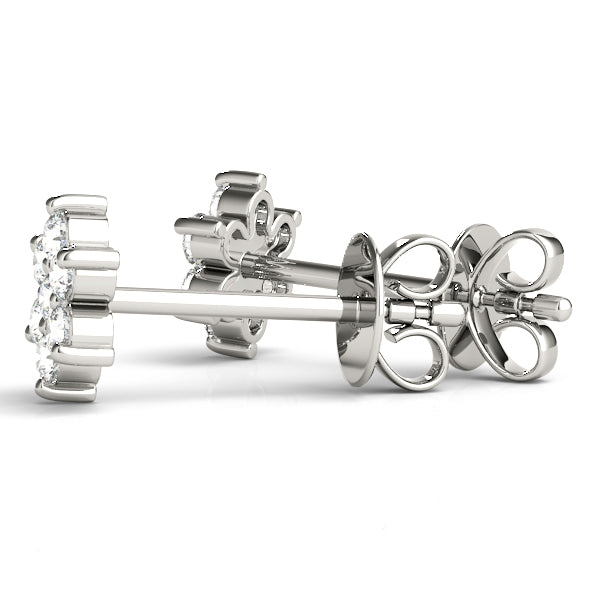 14k white gold diamond cluster earrings from Lovinity’s Unity Collection, featuring a floral design symbolizing unity and divine protection.