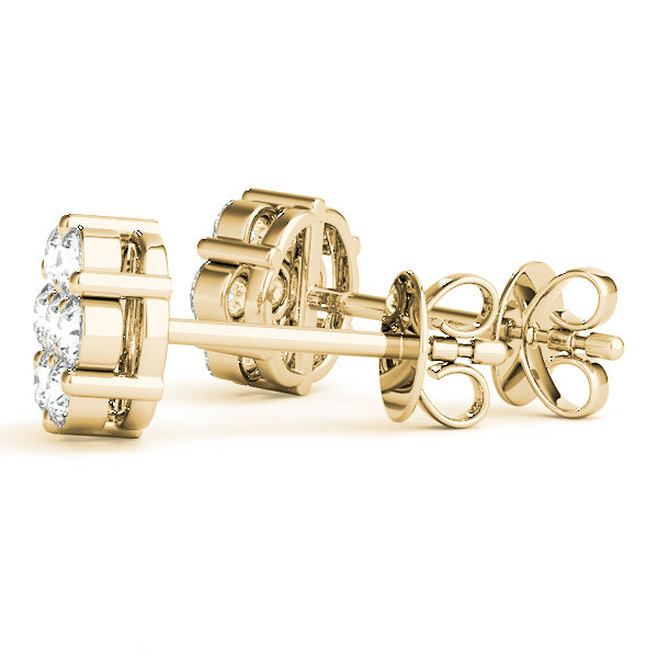14k gold diamond cluster earrings featuring lab-grown Lovinity diamonds in a radiant floral pattern, symbolizing growth and unity