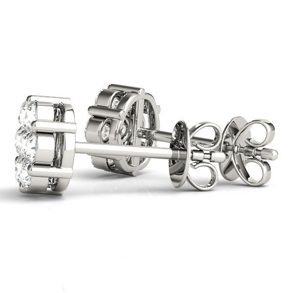 14k gold diamond cluster earrings featuring lab-grown Lovinity diamonds in a radiant floral pattern, symbolizing growth and unity