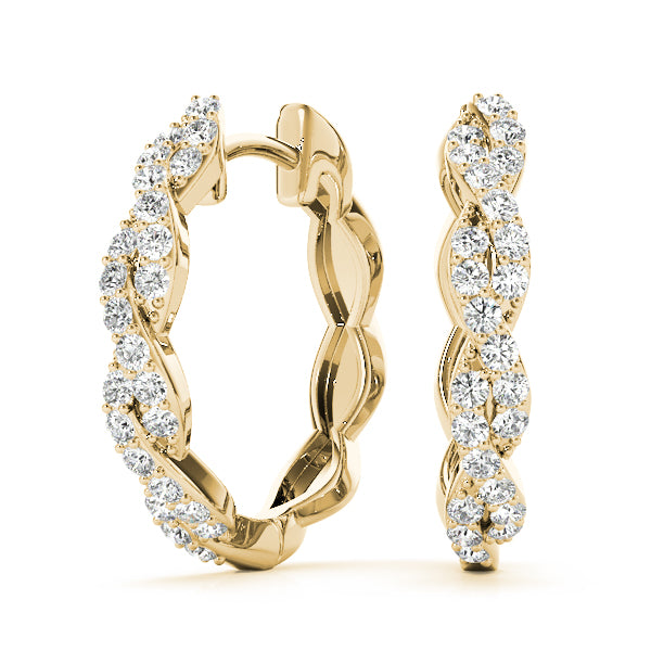 14k gold diamond infinity hoop earrings with intertwined curves from the Unity Collection.