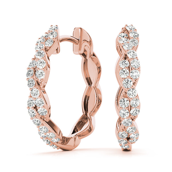14k gold diamond infinity hoop earrings with intertwined curves from the Unity Collection.