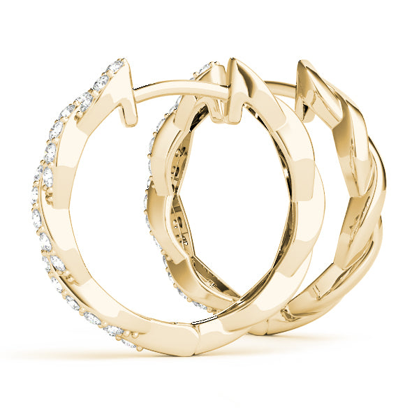 14k gold diamond infinity hoop earrings with intertwined curves from the Unity Collection.