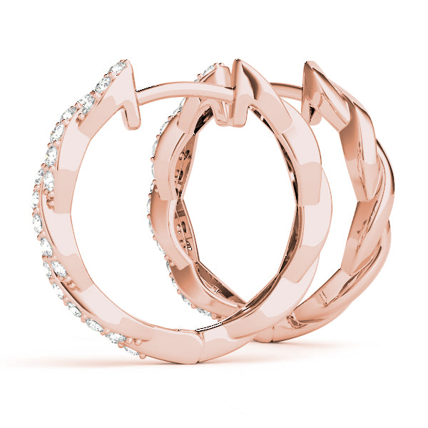 14k gold diamond infinity hoop earrings with intertwined curves from the Unity Collection.