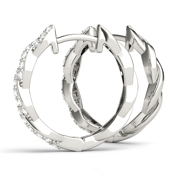14k gold diamond infinity hoop earrings with intertwined curves from the Unity Collection.
