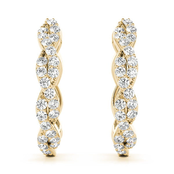 14k gold diamond infinity hoop earrings with intertwined curves from the Unity Collection.