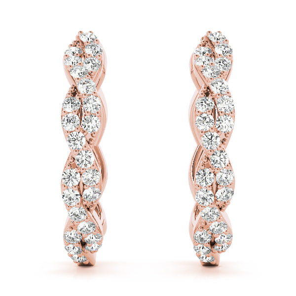 14k gold diamond infinity hoop earrings with intertwined curves from the Unity Collection.