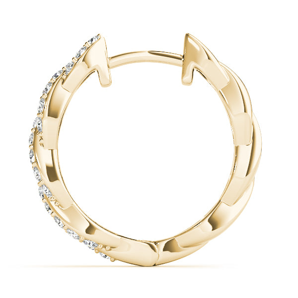 14k gold diamond infinity hoop earrings with intertwined curves from the Unity Collection.
