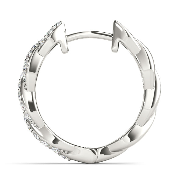 14k gold diamond infinity hoop earrings with intertwined curves from the Unity Collection.