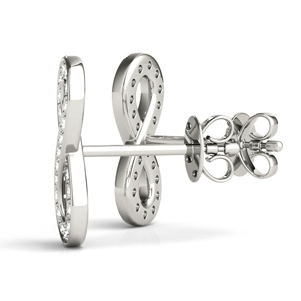 14k white gold infinity diamond earrings from Lovinity’s Unity Collection, symbolizing eternal love and boundless connection.