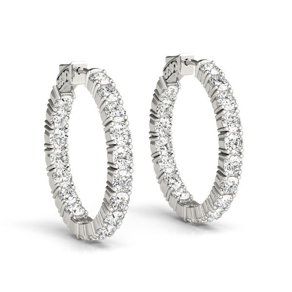 14k gold inside-out hoop earrings with lab-grown diamonds set on both inner and outer edges for a radiant, bold sparkle.