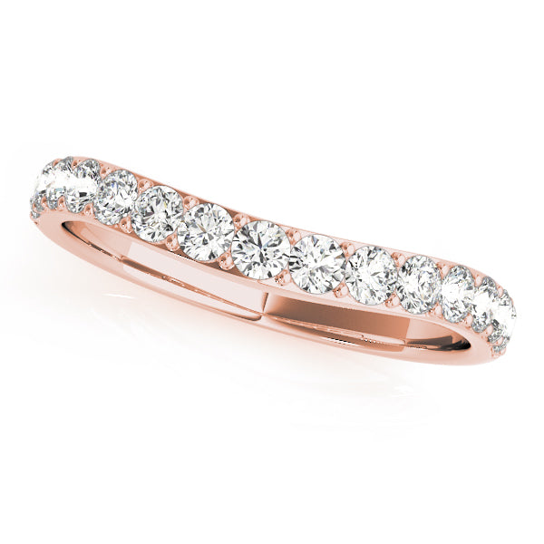 14k Gold Journey Curved Band with lab-grown diamonds, symbolizing life's twists and turns.