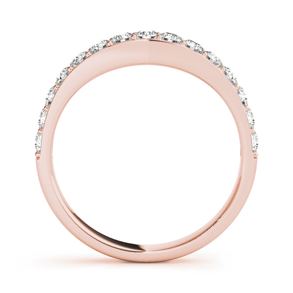 14k Gold Journey Curved Band with lab-grown diamonds, symbolizing life's twists and turns.