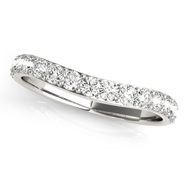 14k Gold Journey Curved Band with lab-grown diamonds, symbolizing life's twists and turns.