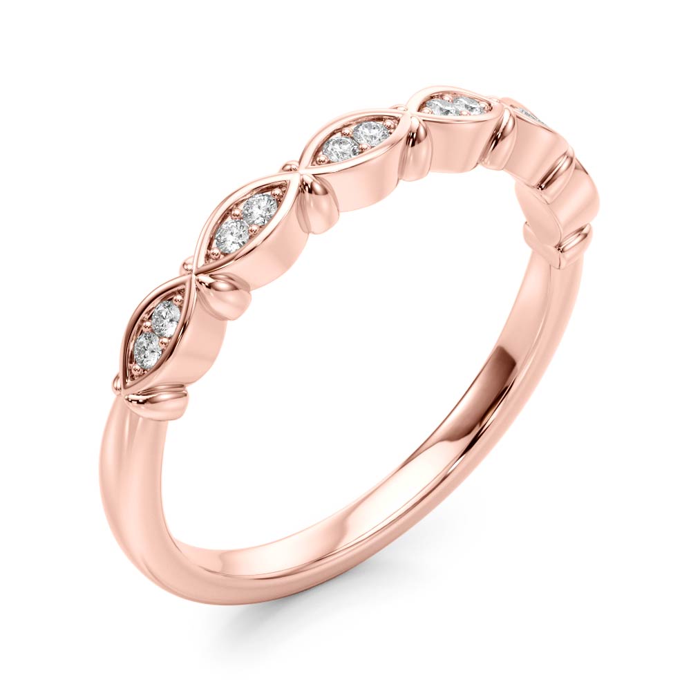 14k gold band with marquise-shaped Lovinity Diamonds, symbolizing protection and connection.