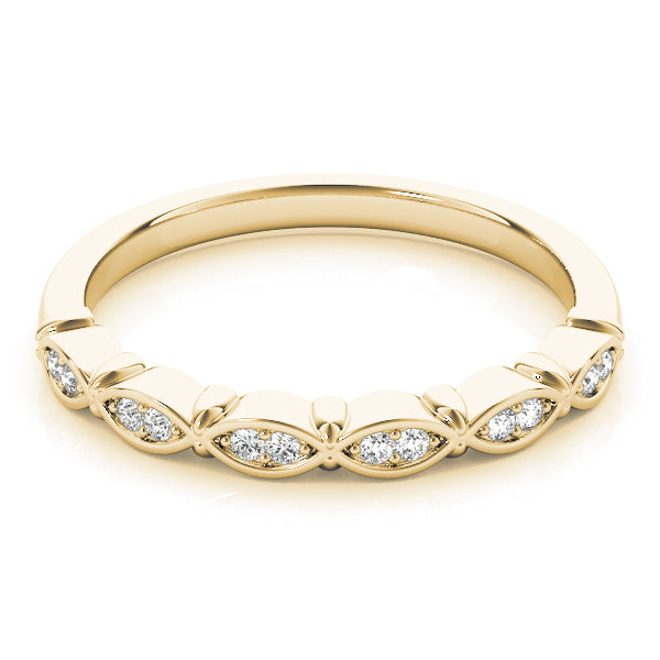 14k gold band with marquise-shaped Lovinity Diamonds, symbolizing protection and connection.