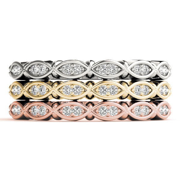 14k gold band with marquise-shaped Lovinity Diamonds, symbolizing protection and connection.