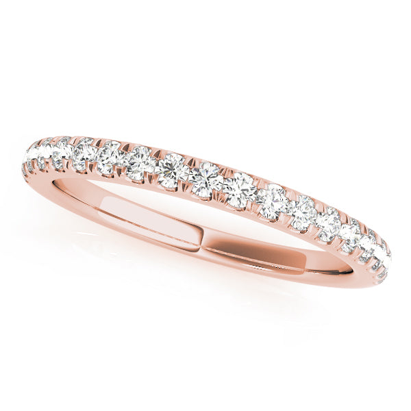 14k gold half-eternity band set with lab-grown diamonds, symbolizing enduring love and commitment.