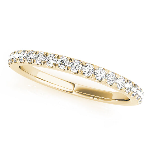 14k gold half-eternity band set with lab-grown diamonds, symbolizing enduring love and commitment.