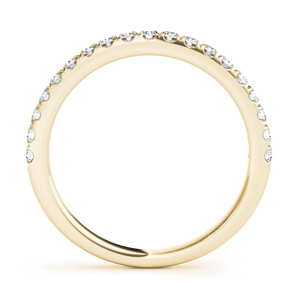 14k gold half-eternity band set with lab-grown diamonds, symbolizing enduring love and commitment.
