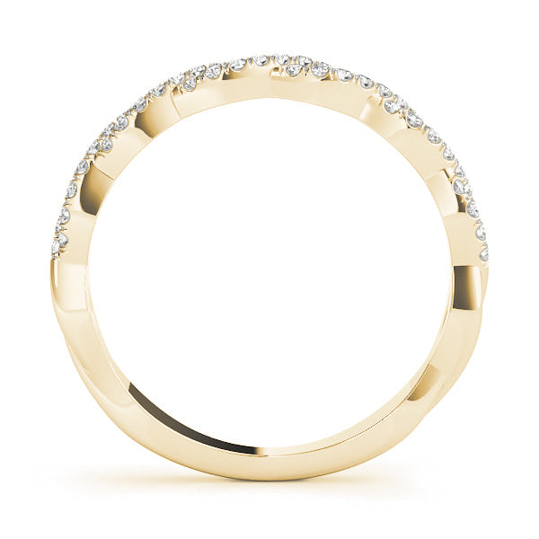 14k gold marquise-shaped diamond eternity band symbolizing unity and love.