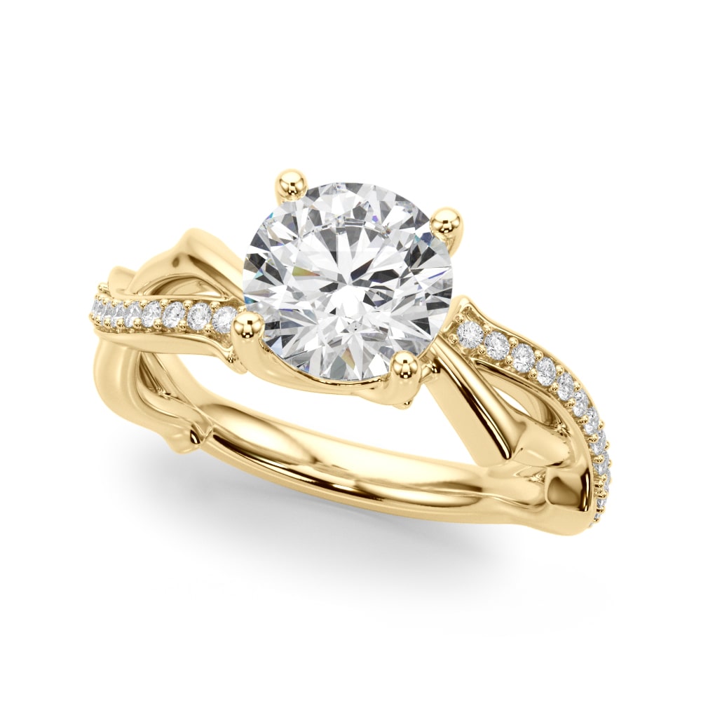 Infinity vine design diamond engagement ring in 14k gold with lab-grown diamonds wrapping around the finger.