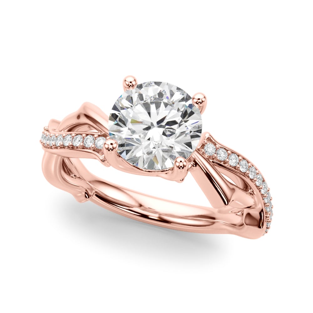 Infinity vine design diamond engagement ring in 14k gold with lab-grown diamonds wrapping around the finger.