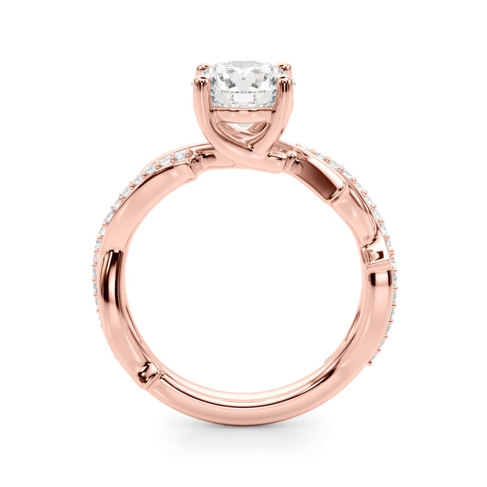 Infinity vine design diamond engagement ring in 14k gold with lab-grown diamonds wrapping around the finger.
