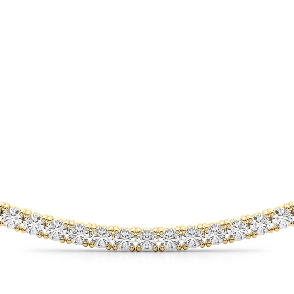 14k gold lab-grown diamond necklace with a single row of sparkling diamonds set on a delicate chain.