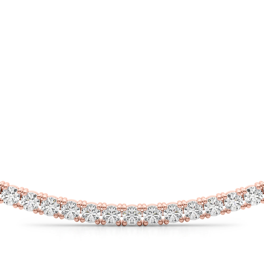 14k gold lab-grown diamond necklace with a single row of sparkling diamonds set on a delicate chain.