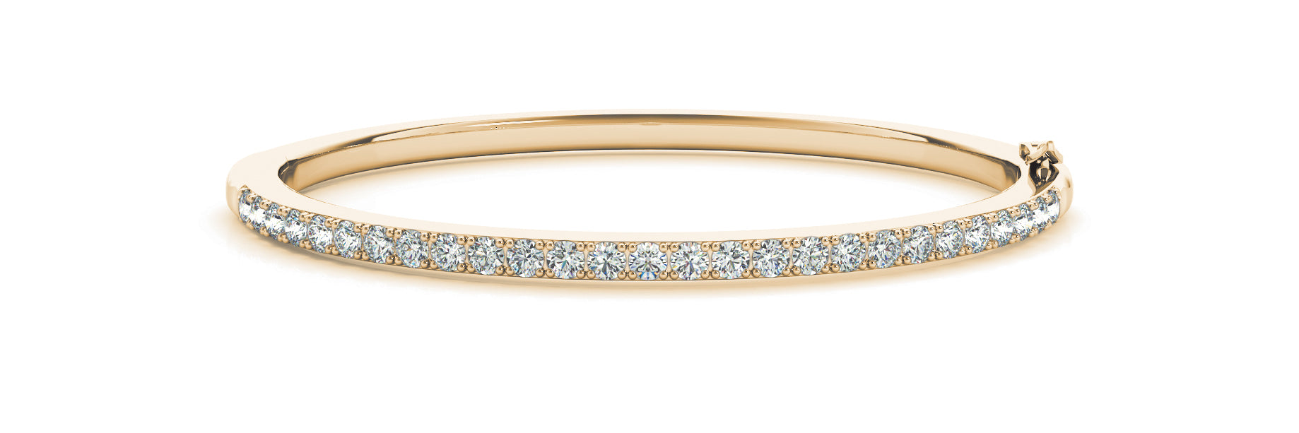 A sleek bangle bracelet featuring pavé-set lab-grown diamonds along its curve, crafted in 14k gold, reflecting modern elegance.