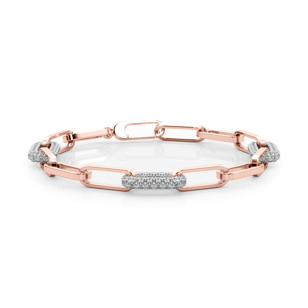 14k white gold pavé diamond bracelet with modern links from the Unity Collection, symbolizing strength and connection.