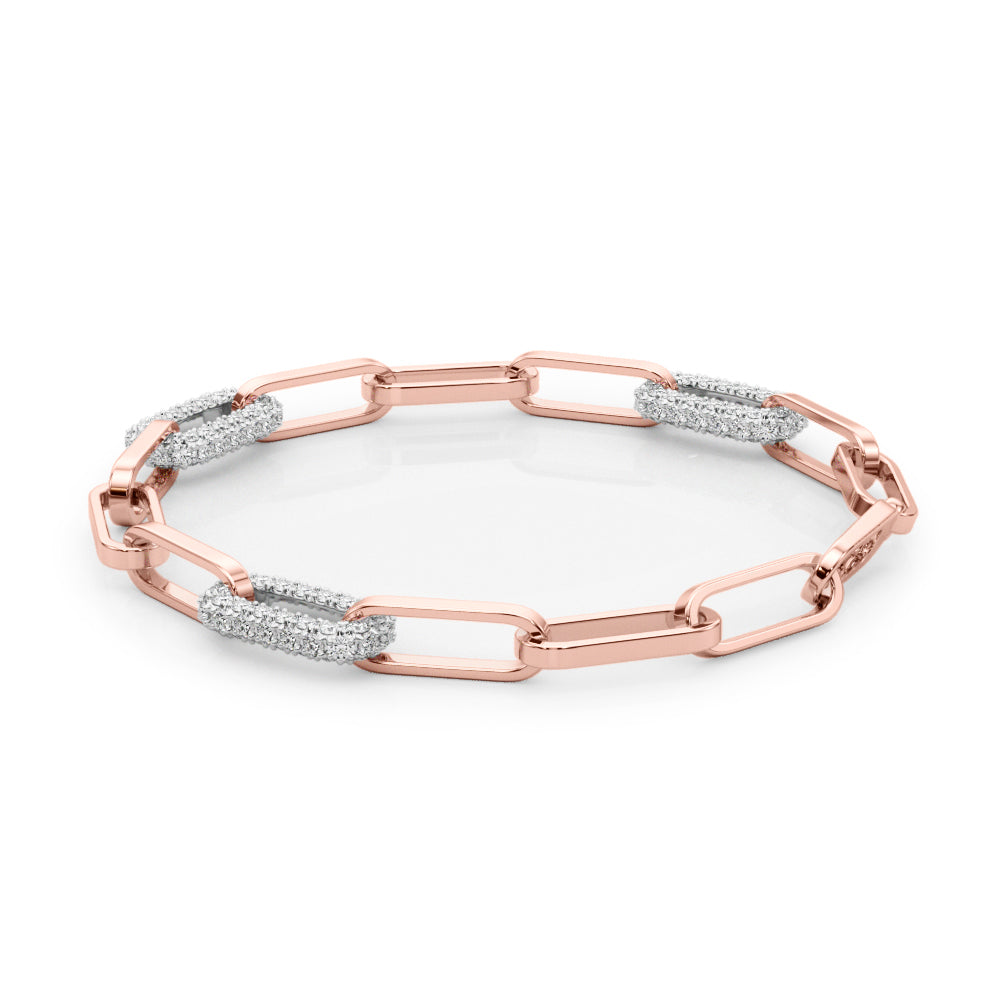 14k white gold pavé diamond bracelet with modern links from the Unity Collection, symbolizing strength and connection.
