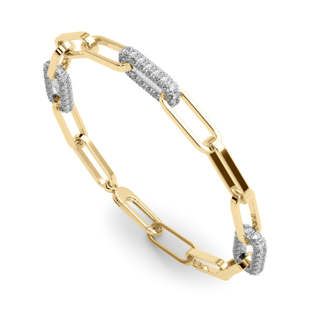 14k white gold pavé diamond bracelet with modern links from the Unity Collection, symbolizing strength and connection.