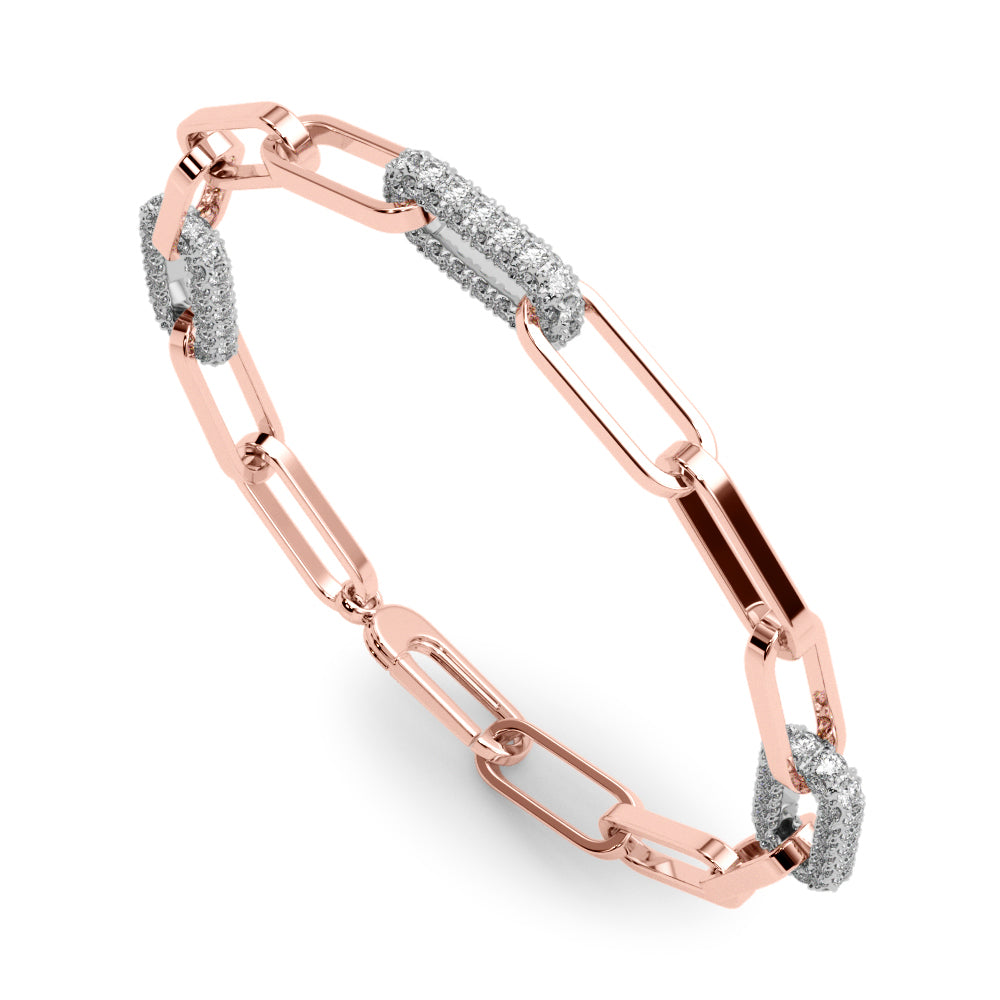 14k white gold pavé diamond bracelet with modern links from the Unity Collection, symbolizing strength and connection.