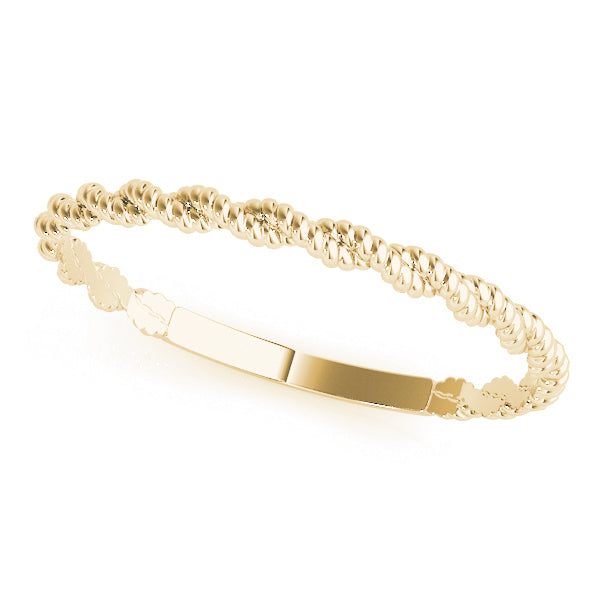 14k gold braided band symbolizing love and unity with a delicate design.