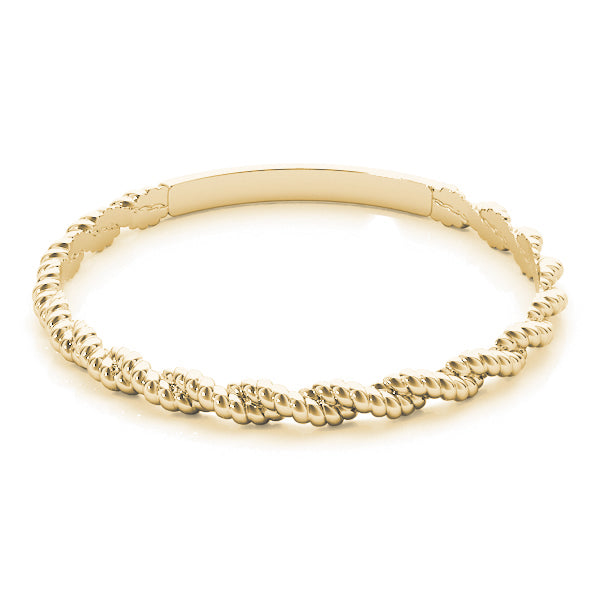 14k gold braided band symbolizing love and unity with a delicate design.