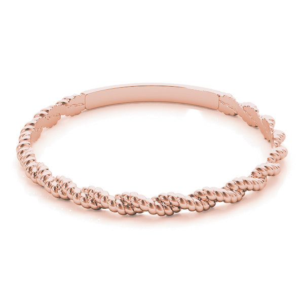 14k gold braided band symbolizing love and unity with a delicate design.