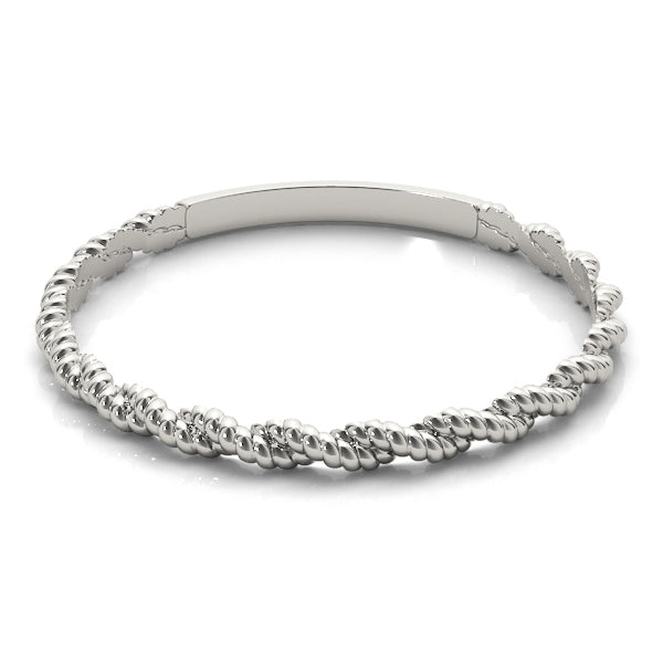 14k gold braided band symbolizing love and unity with a delicate design.