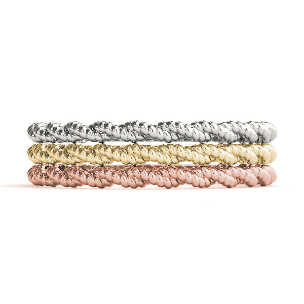 14k gold braided band symbolizing love and unity with a delicate design.
