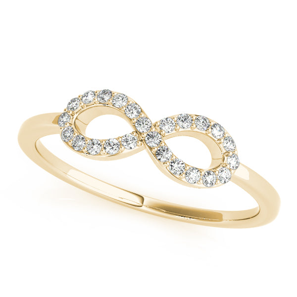 Elegant Infinite Love Diamond Ring with an infinity symbol design.