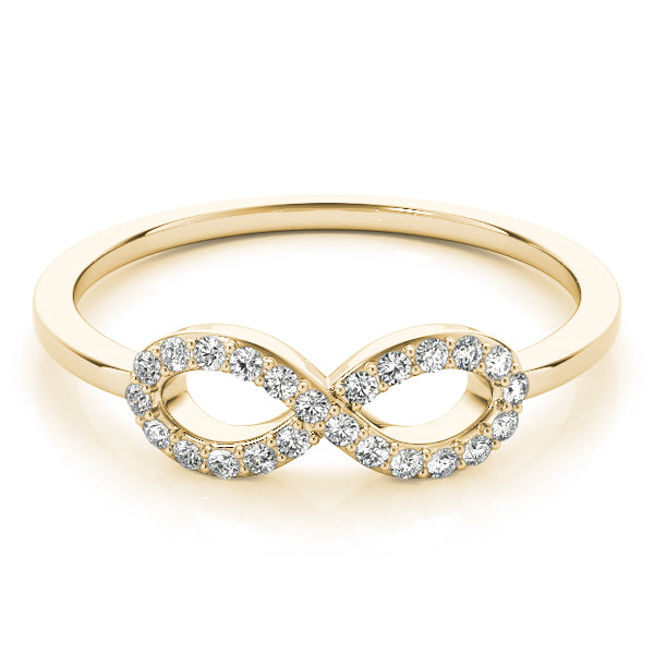 Elegant Infinite Love Diamond Ring with an infinity symbol design.