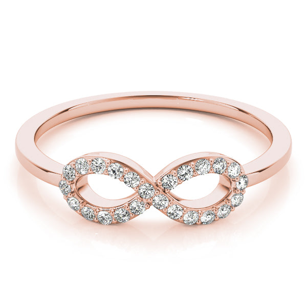 Elegant Infinite Love Diamond Ring with an infinity symbol design.