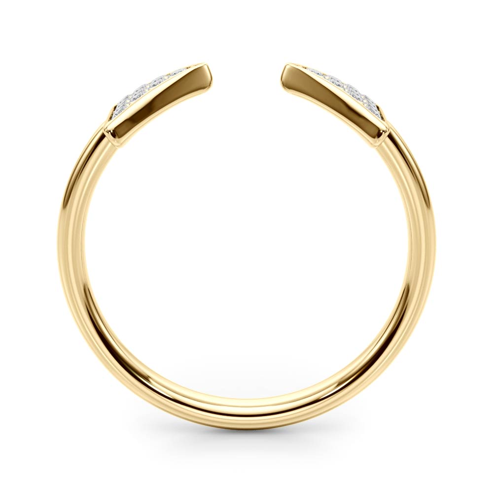 14k gold open double triangle ring set with lab-grown diamonds, symbolizing unity and protection.